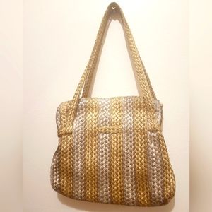 Vintage Bernard Nerson Paris Gold/Silver Woven Shoulder Bag